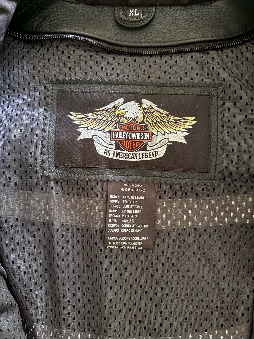 Harley-Davidson Black Leather Skull Back Patch Motorcycle Jacket - Picture 4 of 5